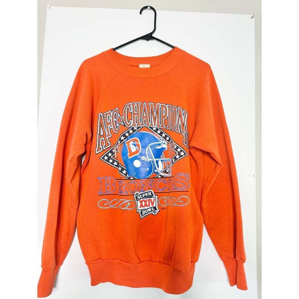 Vintage Pannill Denver Broncos AFC Champions Super Bowl XXIV Sweatshirt Mens XL